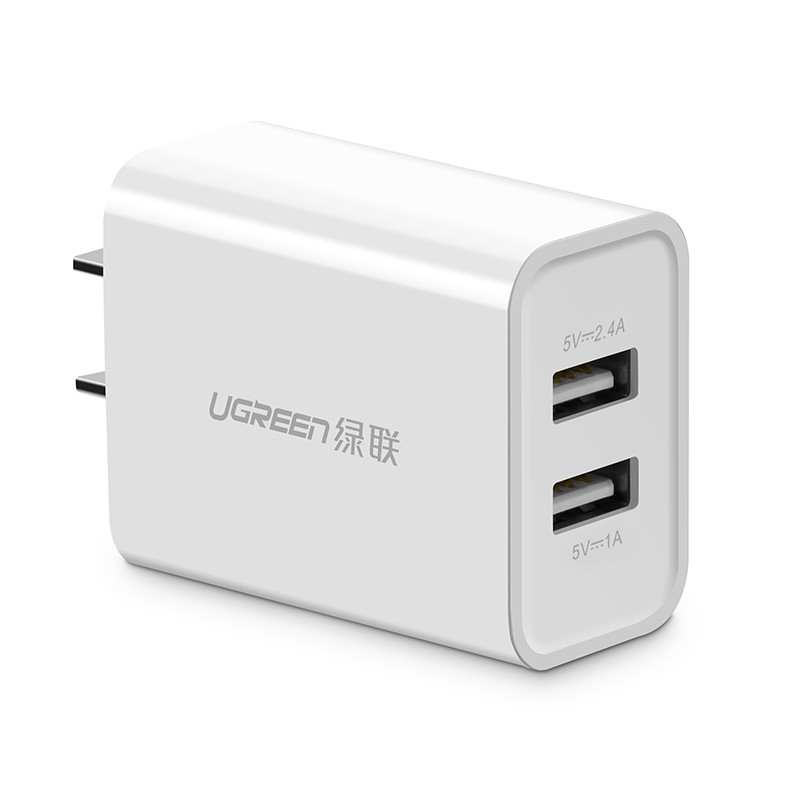 綠聯(lian) 雙口充電(dian)器(qi)頭