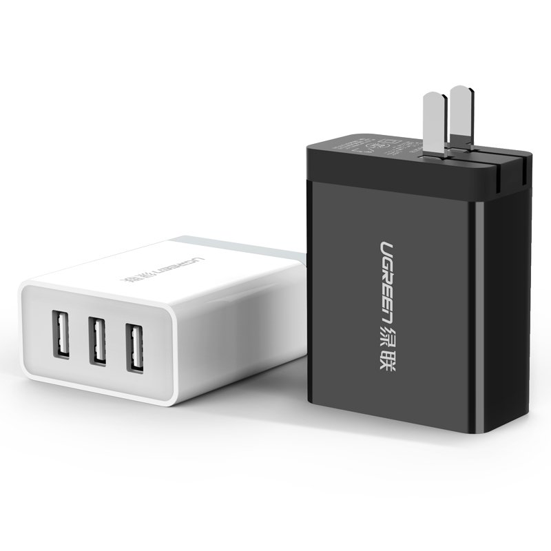 綠聯(lian)3口可(kě)折疊充電(dian)頭,4.8A快充電(dian)流