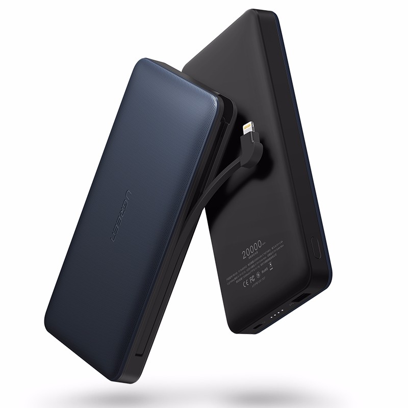 綠聯(lian)蘋果移動(dòng)電(dian)源,20000毫安(an)自帶iPhone8X數(shu)據線(xiàn)