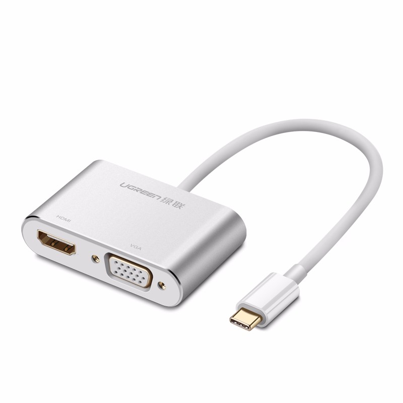 綠聯(lian)Type-c轉HDMI+VGA，Mate10蘋果筆(bǐ)記本(ben)投(tou)影儀轉換器(qi)