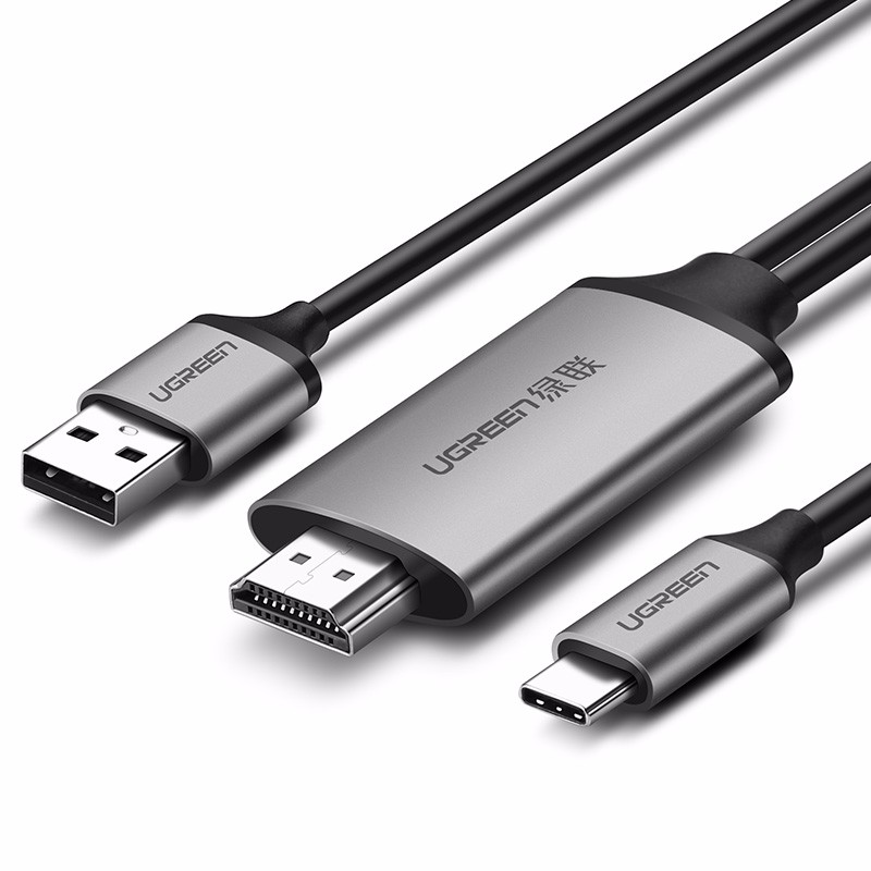 綠聯(lian)Type-C轉HDMI，華爲(wei)Mate10三星S8手機(jī)連接電(dian)視投(tou)屏線(xiàn)