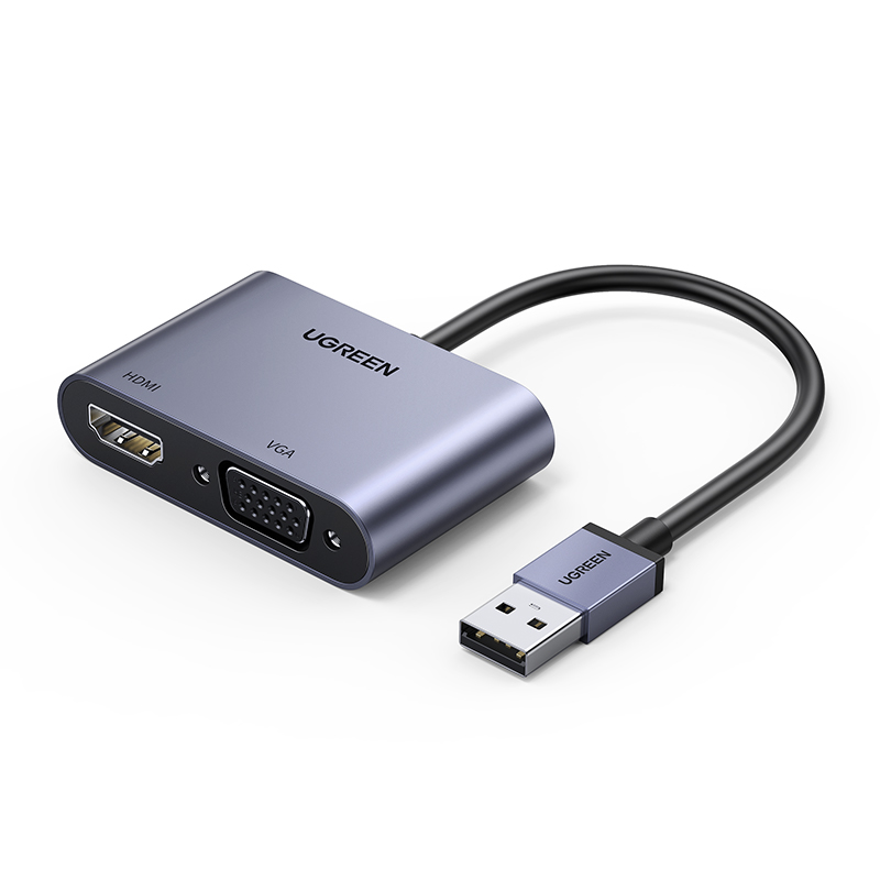 綠聯(lian)USB轉HDMI+VGA視頻轉換器(qi)