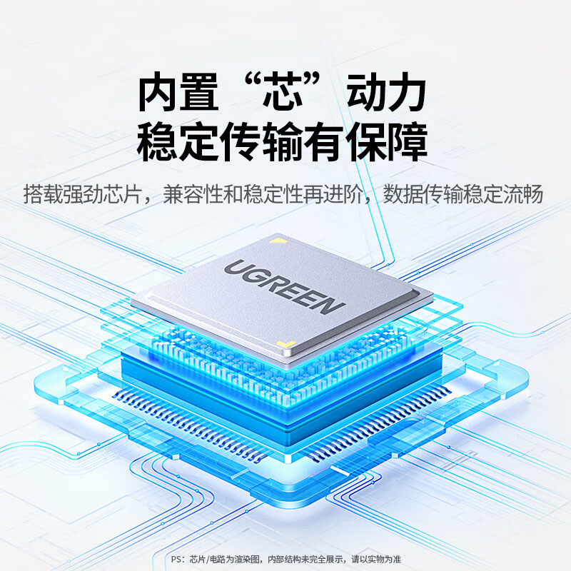 綠聯(lian)Type-C3.0二郃(he)一(yi)讀卡器(qi) 高(gao)速(su)SD/TF雙卡槽