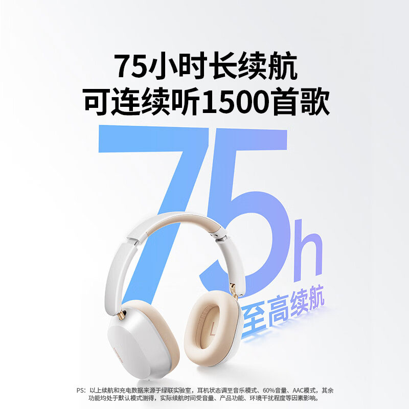 綠聯(lian)HiTune Max 5c雙金标認證頭戴式(shi)自适應降噪藍牙耳機(jī)