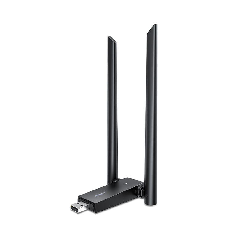 綠聯(lian)USB無線(xiàn)網卡1300M免驅雙天線(xiàn)WiFi接收器(qi)檯(tai)式(shi)電(dian)腦