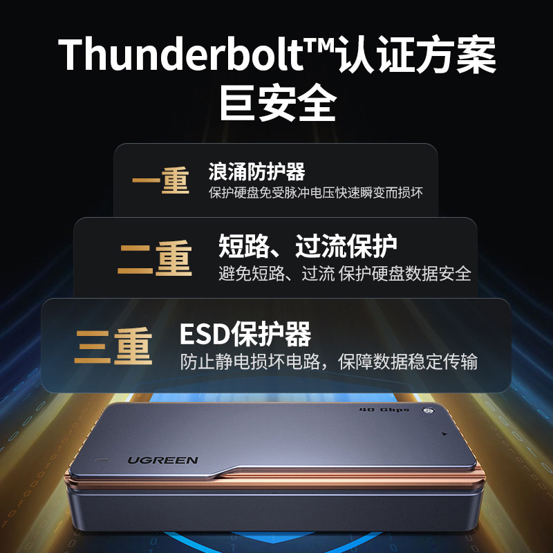 綠聯(lian)USB4固态硬盤盒 40Gbps