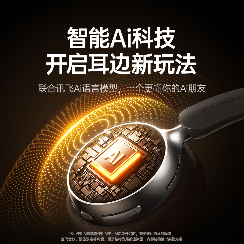 綠聯(lian)Retro3複古(gu)頭戴式(shi)主(zhu)動(dòng)降噪耳機(jī)