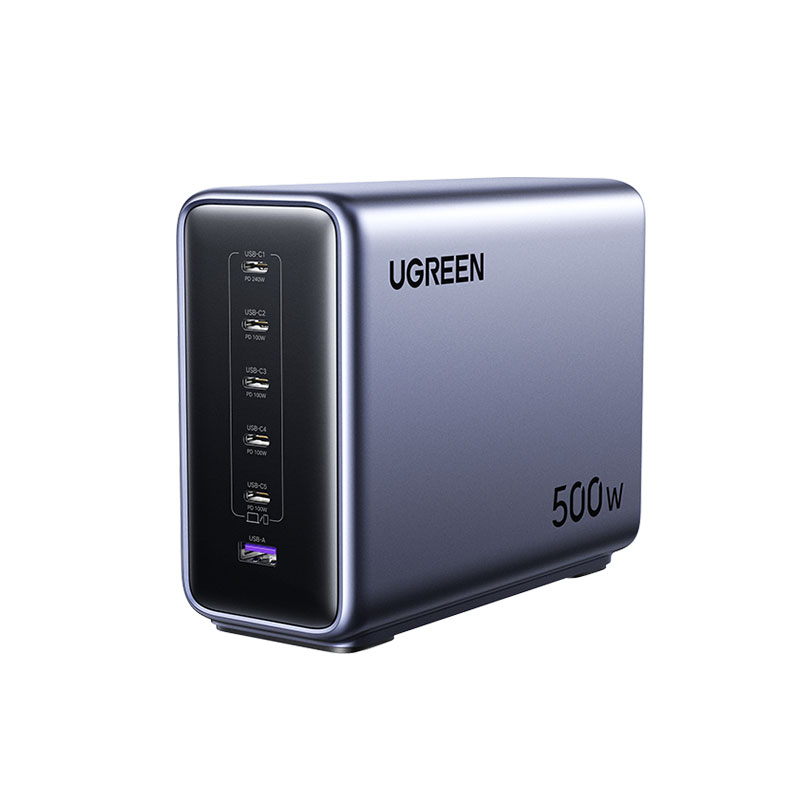 綠聯(lian)500W快充氮化镓充電(dian)器(qi) 桌面充電(dian)站