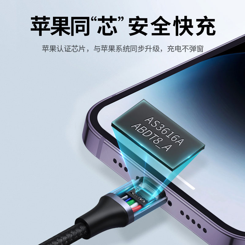 綠聯(lian)USB-C to Lightning 數(shu)據線(xiàn) iPhone14數(shu)據線(xiàn)