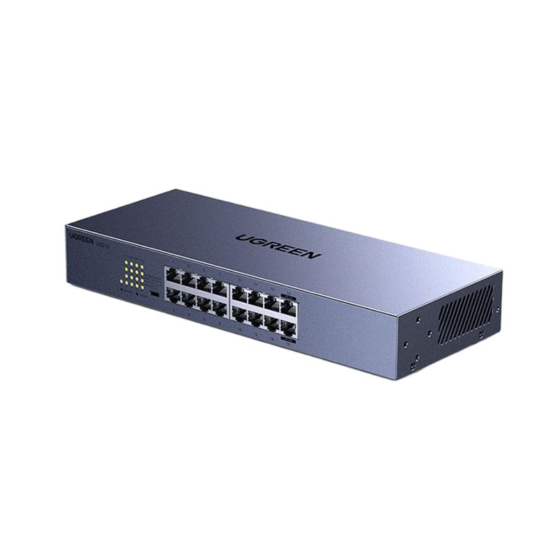 綠聯(lian)16口千兆交換機(jī) 齊(qi)業級機(jī)架式(shi)網絡分(fēn)線(xiàn)器(qi)