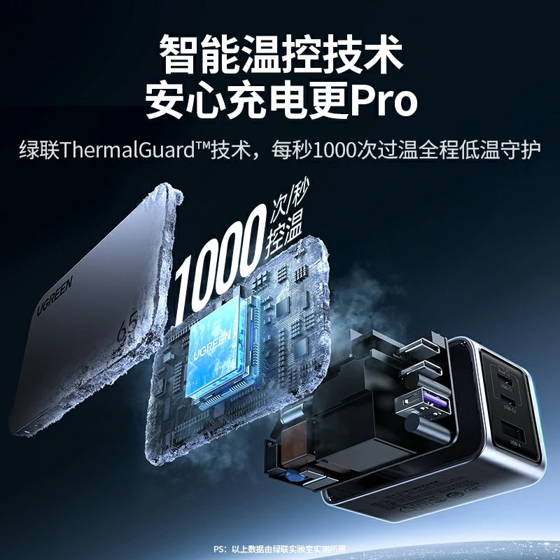 綠聯(lian) Nexode 閃充湃Pro 65W三口氮化镓充電(dian)器(qi)套裝(zhuang)