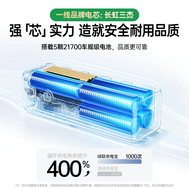 綠聯(lian)能(néng)量湃 200W自帶線(xiàn)移動(dòng)電(dian)源 25000mAh