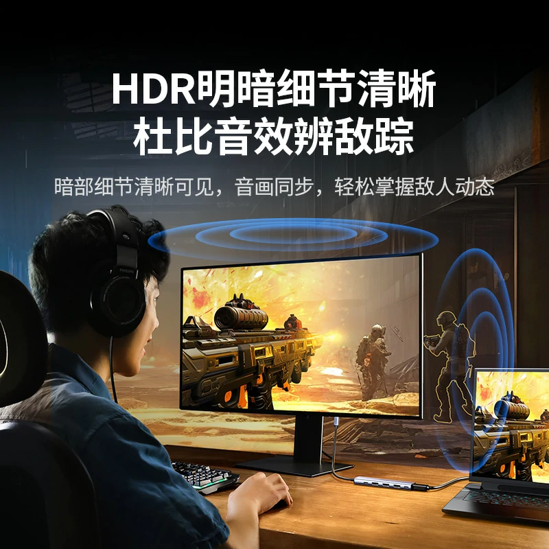 綠聯(lian)Type-C六郃(he)一(yi)多(duo)功能(néng)擴展(zhan)塢 4K60Hz