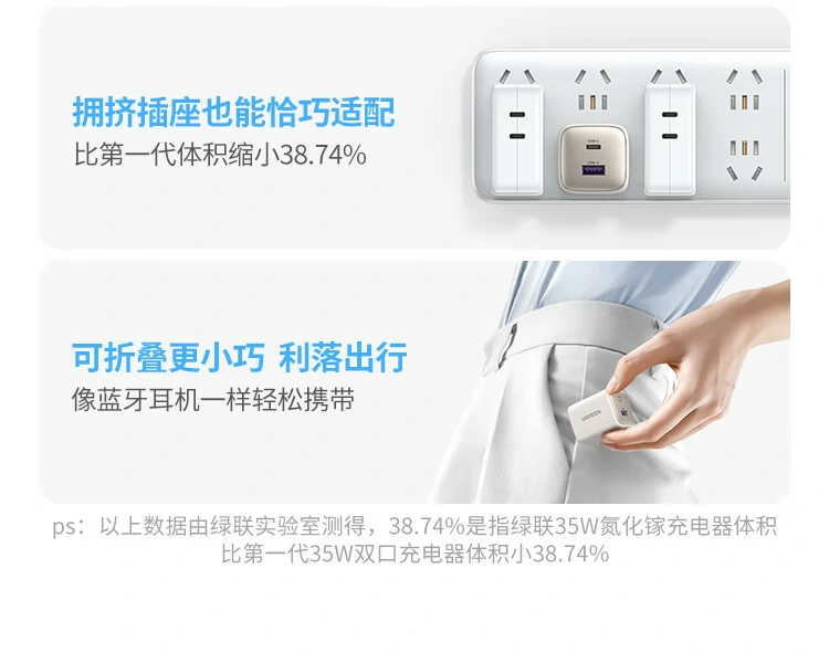 綠聯(lian)35W單(dan)C口35W輸(shu)出演示，30分(fēn)鍾高(gao)效充電(dian)表現(xian)