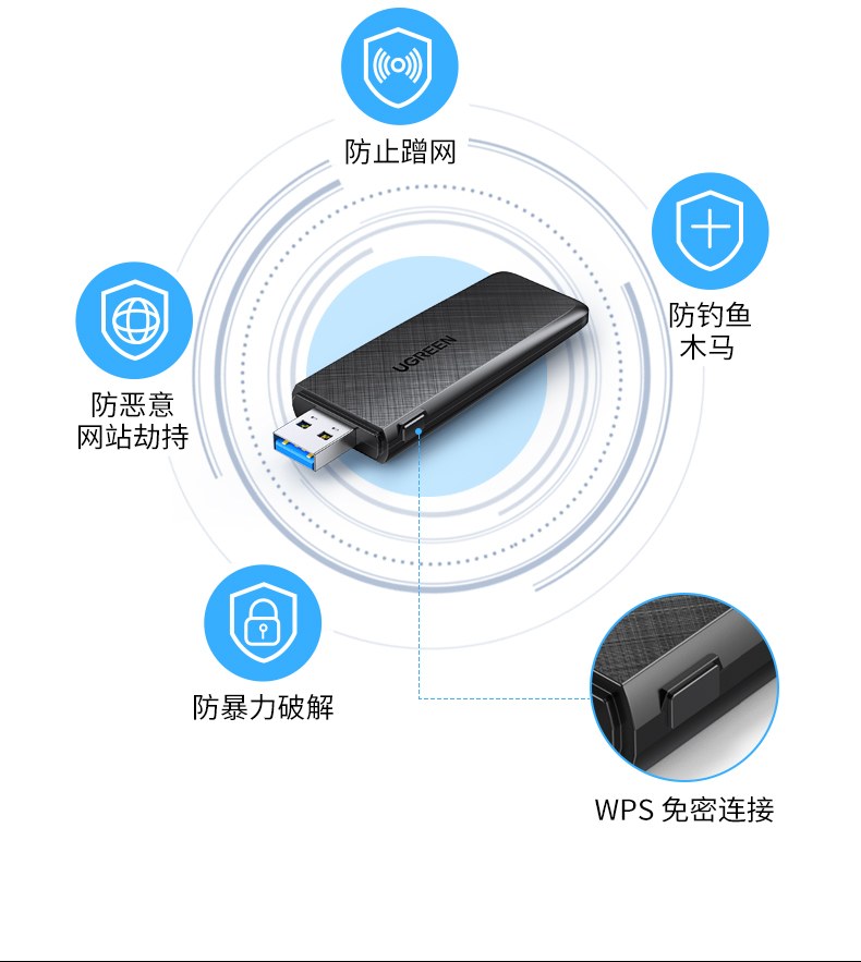 支持WPS一(yi)鍵加(jia)密 快速(su)連接 簡化設(shè)置流程(cheng)