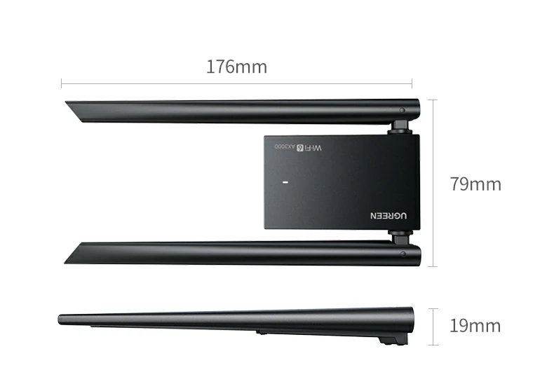 綠聯(lian)CM787 - USB AX3000無線(xiàn)網卡,疾速(su)穩定,多(duo)係(xi)統兼容 綠聯(lian)CM787品(pin)牌LOGO與産(chan)品(pin)細節(jie)特寫