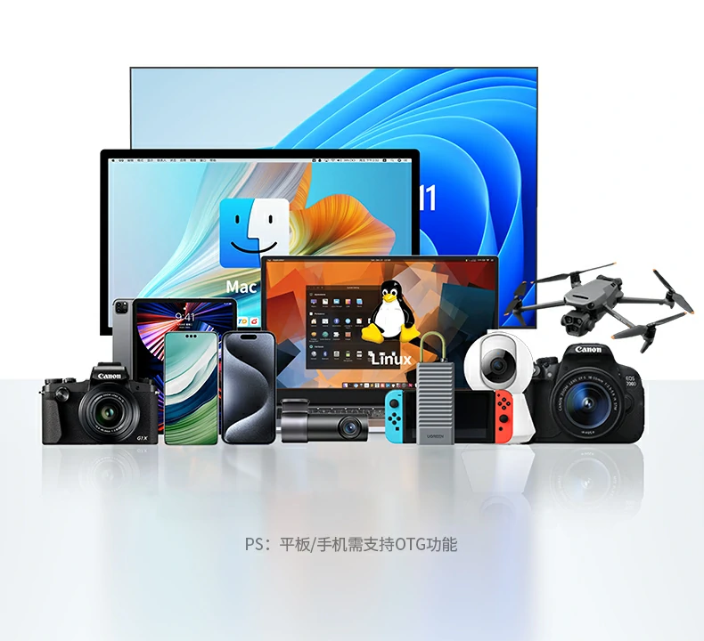 綠聯(lian)CM856-85098收納讀卡器(qi)矽膠保護套內(nei)側防滑紋