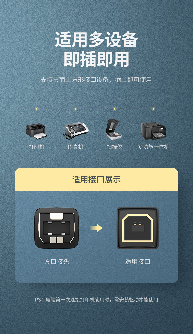 UGREEN綠聯(lian)-品(pin)質(zhi)新(xin)體(ti)驗(yàn),數(shu)碼選綠聯(lian) 綠聯(lian)打印機(jī)線(xiàn)USB方(fang)口編織款