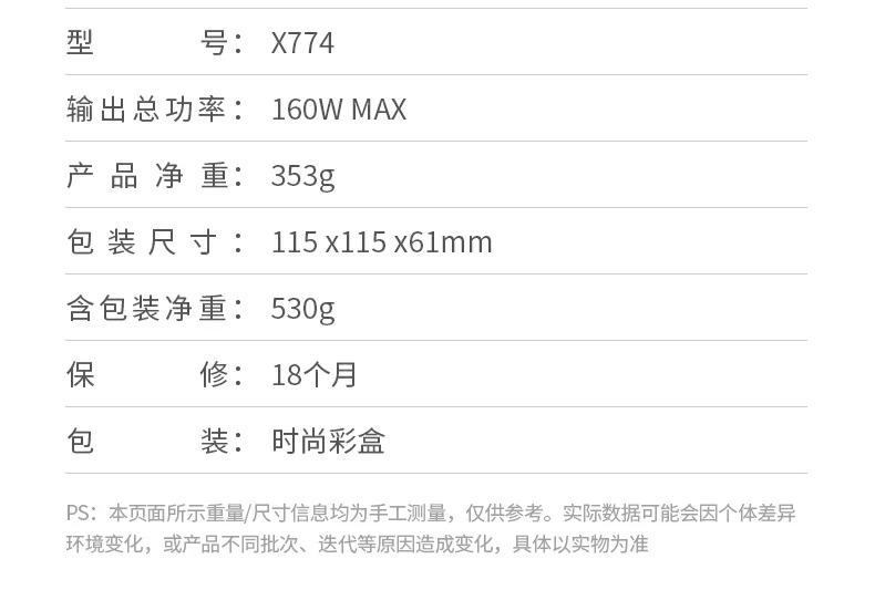 UGREEN 160W氮化镓充電(dian)器(qi) 配(pei)件展(zhan)示